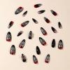 imageBABALAL Press on Nails Almond Medium Fake Nails Chrome Glue on Nails Blue Red Design Acrylic Nails 24Pcs Stiletto Stick on Nails Glossy Manicure Diy False Nails01A006