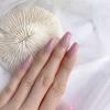 imageBABALAL Press on Nails Almond Medium Fake Nails Chrome Glue on Nails Blue Red Design Acrylic Nails 24Pcs Stiletto Stick on Nails Glossy Manicure Diy False NailsGradient Pink