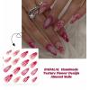 imageBABALAL Press on Nails Almond Medium Fake Nails Chrome Glue on Nails Blue Red Design Acrylic Nails 24Pcs Stiletto Stick on Nails Glossy Manicure Diy False Nails01A005