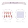 imageBABALAL Press on Nails Almond Medium Fake Nails Chrome Glue on Nails Blue Red Design Acrylic Nails 24Pcs Stiletto Stick on Nails Glossy Manicure Diy False NailsGradient Pink