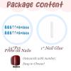 imageBABALAL Press on Nails Almond Medium Fake Nails Chrome Glue on Nails Blue Red Design Acrylic Nails 24Pcs Stiletto Stick on Nails Glossy Manicure Diy False Nails01A021