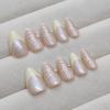 imageBABALAL Press on Nails Almond Medium Fake Nails Chrome Glue on Nails Blue Red Design Acrylic Nails 24Pcs Stiletto Stick on Nails Glossy Manicure Diy False Nails01A002