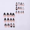 imageBABALAL Press on Nails Almond Medium Fake Nails Chrome Glue on Nails Blue Red Design Acrylic Nails 24Pcs Stiletto Stick on Nails Glossy Manicure Diy False Nails01A008