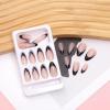 imageBABALAL Press on Nails Almond Medium Fake Nails Chrome Glue on Nails Blue Red Design Acrylic Nails 24Pcs Stiletto Stick on Nails Glossy Manicure Diy False Nails01A013