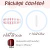 imageBABALAL Press on Nails Almond Medium Fake Nails Chrome Glue on Nails Blue Red Design Acrylic Nails 24Pcs Stiletto Stick on Nails Glossy Manicure Diy False Nails01A017