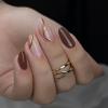 imageBABALAL Press on Nails Almond Medium Fake Nails Chrome Glue on Nails Blue Red Design Acrylic Nails 24Pcs Stiletto Stick on Nails Glossy Manicure Diy False Nails01A016