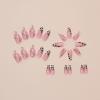 imageBABALAL Press on Nails Almond Medium Fake Nails Chrome Glue on Nails Blue Red Design Acrylic Nails 24Pcs Stiletto Stick on Nails Glossy Manicure Diy False Nails01A018