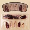 imageBABALAL Press on Nails Almond Medium Fake Nails Chrome Glue on Nails Blue Red Design Acrylic Nails 24Pcs Stiletto Stick on Nails Glossy Manicure Diy False Nails01A016