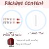 imageBABALAL Press on Nails Almond Medium Fake Nails Chrome Glue on Nails Blue Red Design Acrylic Nails 24Pcs Stiletto Stick on Nails Glossy Manicure Diy False Nails01A019