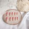 imageBABALAL Press on Nails Almond Medium Fake Nails Chrome Glue on Nails Blue Red Design Acrylic Nails 24Pcs Stiletto Stick on Nails Glossy Manicure Diy False NailsGradient Pink