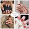 imageBABALAL Press on Nails Almond Medium Fake Nails Chrome Glue on Nails Blue Red Design Acrylic Nails 24Pcs Stiletto Stick on Nails Glossy Manicure Diy False NailsGradient Pink