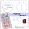 imageBABALAL Rainbow Press on Nails Medium Square Fake Nails Blue French Tip Glue on Nails 24Pcs Squoval Acrylic Nails Heart Love Cute Valentines Day Stick on Nails for Women and GirlsBBFND06