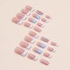 imageBABALAL Rainbow Press on Nails Medium Square Fake Nails Blue French Tip Glue on Nails 24Pcs Squoval Acrylic Nails Heart Love Cute Valentines Day Stick on Nails for Women and GirlsBBFND03