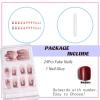 imageBABALAL Rainbow Press on Nails Medium Square Fake Nails Blue French Tip Glue on Nails 24Pcs Squoval Acrylic Nails Heart Love Cute Valentines Day Stick on Nails for Women and GirlsHearts