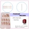 imageBABALAL Rainbow Press on Nails Medium Square Fake Nails Blue French Tip Glue on Nails 24Pcs Squoval Acrylic Nails Heart Love Cute Valentines Day Stick on Nails for Women and GirlsBBFND08