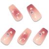 imageBABALAL Rainbow Press on Nails Medium Square Fake Nails Blue French Tip Glue on Nails 24Pcs Squoval Acrylic Nails Heart Love Cute Valentines Day Stick on Nails for Women and GirlsHearts