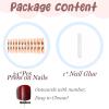imageBABALAL Square Press on Nails Long Fake Nails Brown French Tip Glue on Nails Cheetah Design Fall Acrylic Nails 24Pcs Manicure Ombre Squoval Stick on Nails Full Cover False NailsBBFNH24