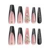 imageBABALAL Square Press on Nails Long Fake Nails Brown French Tip Glue on Nails Cheetah Design Fall Acrylic Nails 24Pcs Manicure Ombre Squoval Stick on Nails Full Cover False NailsBBFNH21black