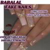 imageBABALAL Square Press on Nails Long Fake Nails Brown French Tip Glue on Nails Cheetah Design Fall Acrylic Nails 24Pcs Manicure Ombre Squoval Stick on Nails Full Cover False NailsBBFNH21butterfly