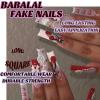 imageBABALAL Square Press on Nails Long Fake Nails Brown French Tip Glue on Nails Cheetah Design Fall Acrylic Nails 24Pcs Manicure Ombre Squoval Stick on Nails Full Cover False NailsBBFNH20heart