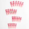 imageBABALAL Square Press on Nails Long Fake Nails Brown French Tip Glue on Nails Cheetah Design Fall Acrylic Nails 24Pcs Manicure Ombre Squoval Stick on Nails Full Cover False NailsBBFNH21red