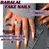 imageBABALAL Square Press on Nails Long Fake Nails Brown French Tip Glue on Nails Cheetah Design Fall Acrylic Nails 24Pcs Manicure Ombre Squoval Stick on Nails Full Cover False NailsBBFNH24