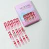 imageBABALAL Square Press on Nails Long Fake Nails Brown French Tip Glue on Nails Cheetah Design Fall Acrylic Nails 24Pcs Manicure Ombre Squoval Stick on Nails Full Cover False NailsBBFNH21red