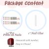 imageBABALAL Square Press on Nails Long Fake Nails Brown French Tip Glue on Nails Cheetah Design Fall Acrylic Nails 24Pcs Manicure Ombre Squoval Stick on Nails Full Cover False NailsBBFNH20luxury