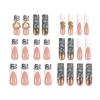 imageBABALAL Square Press on Nails Long Fake Nails Brown French Tip Glue on Nails Cheetah Design Fall Acrylic Nails 24Pcs Manicure Ombre Squoval Stick on Nails Full Cover False NailsBBFNH20luxury