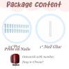 imageBABALAL Square Press on Nails Long Fake Nails Brown French Tip Glue on Nails Cheetah Design Fall Acrylic Nails 24Pcs Manicure Ombre Squoval Stick on Nails Full Cover False NailsBBFNH20blue