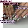 imageBABALAL Square Press on Nails Long Fake Nails Brown French Tip Glue on Nails Cheetah Design Fall Acrylic Nails 24Pcs Manicure Ombre Squoval Stick on Nails Full Cover False NailsBBFNH20luxury