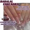 imageBABALAL Square Press on Nails Long Fake Nails Brown French Tip Glue on Nails Cheetah Design Fall Acrylic Nails 24Pcs Manicure Ombre Squoval Stick on Nails Full Cover False NailsBBFNH22crown