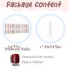 imageBABALAL Square Press on Nails Long Fake Nails Brown French Tip Glue on Nails Cheetah Design Fall Acrylic Nails 24Pcs Manicure Ombre Squoval Stick on Nails Full Cover False NailsBBFNH19cross
