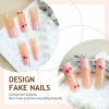 imageBABALAL Square Press on Nails Long Fake Nails Brown French Tip Glue on Nails Cheetah Design Fall Acrylic Nails 24Pcs Manicure Ombre Squoval Stick on Nails Full Cover False NailsBBFNH21pink
