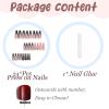 imageBABALAL Square Press on Nails Long Fake Nails Brown French Tip Glue on Nails Cheetah Design Fall Acrylic Nails 24Pcs Manicure Ombre Squoval Stick on Nails Full Cover False NailsBBFNH21black
