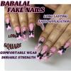 imageBABALAL Square Press on Nails Long Fake Nails Brown French Tip Glue on Nails Cheetah Design Fall Acrylic Nails 24Pcs Manicure Ombre Squoval Stick on Nails Full Cover False NailsBBFNH16spider