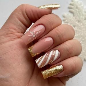 imageBABALAL French Tip Press on Nails Long Square Fake Nails Brown Cheetah Glue on Nails 3d Bow Charm Design Acrylic Nails 24Pcs Squoval Manicure False Nails for Women and Girlsfneb126