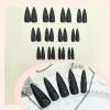 imageBABALAL Coffin Press on Nails Long Fake Nails White French Tip Glue on Nails Pink Rhinestone Acrylic Nails Flower Ballerina Spring Stick on Nails for Women and Girls 24PcsFna103snake