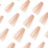 imageBABALAL Coffin Press on Nails Long Fake Nails White French Tip Glue on Nails Pink Rhinestone Acrylic Nails Flower Ballerina Spring Stick on Nails for Women and Girls 24PcsFna108nude