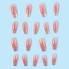 imageBABALAL Coffin Press on Nails Long Fake Nails White French Tip Glue on Nails Pink Rhinestone Acrylic Nails Flower Ballerina Spring Stick on Nails for Women and Girls 24PcsFna113pink