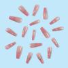 imageBABALAL Coffin Press on Nails Long Fake Nails White French Tip Glue on Nails Pink Rhinestone Acrylic Nails Flower Ballerina Spring Stick on Nails for Women and Girls 24PcsFna101pink