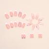 imageBABALAL Coffin Press on Nails Long Fake Nails White French Tip Glue on Nails Pink Rhinestone Acrylic Nails Flower Ballerina Spring Stick on Nails for Women and Girls 24PcsFna101white