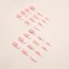 imageBABALAL Coffin Press on Nails Long Fake Nails White French Tip Glue on Nails Pink Rhinestone Acrylic Nails Flower Ballerina Spring Stick on Nails for Women and Girls 24PcsFna101white