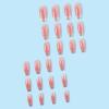imageBABALAL Coffin Press on Nails Long Fake Nails White French Tip Glue on Nails Pink Rhinestone Acrylic Nails Flower Ballerina Spring Stick on Nails for Women and Girls 24PcsFna113pink