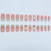 imageBABALAL Coffin Press on Nails Long Fake Nails White French Tip Glue on Nails Pink Rhinestone Acrylic Nails Flower Ballerina Spring Stick on Nails for Women and Girls 24PcsGreen