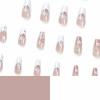 imageBABALAL Coffin Press on Nails Long Fake Nails White French Tip Glue on Nails Pink Rhinestone Acrylic Nails Flower Ballerina Spring Stick on Nails for Women and Girls 24PcsFna102star