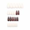 imageBABALAL Coffin Press on Nails Long Fake Nails White French Tip Glue on Nails Pink Rhinestone Acrylic Nails Flower Ballerina Spring Stick on Nails for Women and Girls 24PcsFna112brown