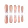 imageBABALAL Coffin Press on Nails Long Fake Nails White French Tip Glue on Nails Pink Rhinestone Acrylic Nails Flower Ballerina Spring Stick on Nails for Women and Girls 24PcsFna103dwhite