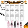 imageBABALAL Brown Fall Press on Nails Stiletto Fake Nails Long Glue on Nails Y2k Sliver Flame Goth Design Acrylic Nails 3D DIY Manicure False NailsANI01