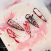 imageBABALAL Brown Fall Press on Nails Stiletto Fake Nails Long Glue on Nails Y2k Sliver Flame Goth Design Acrylic Nails 3D DIY Manicure False NailsANI01Angel